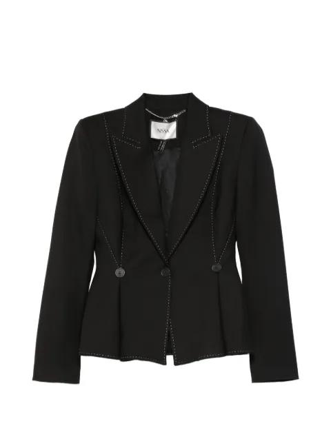 topstitching buttoned jacket by NISSA