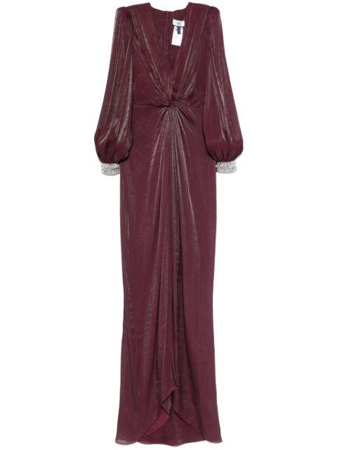 twist-detail chiffon maxi dress by NISSA