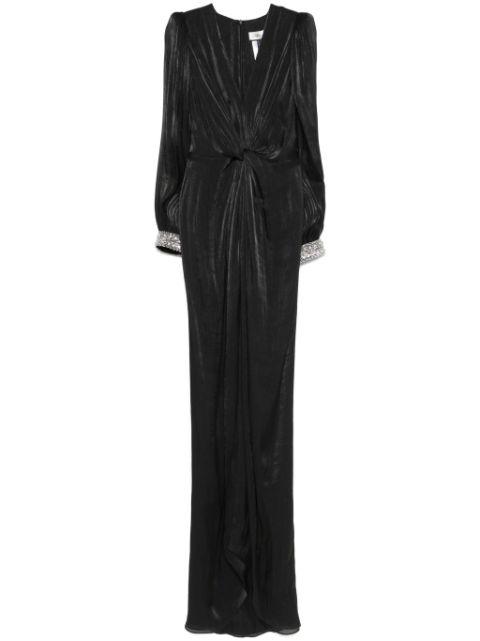 twist-detail chiffon maxi dress by NISSA