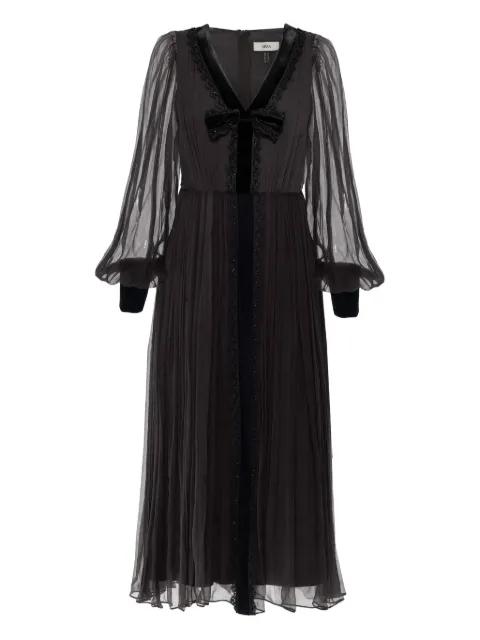 velvet bow midi dress by NISSA