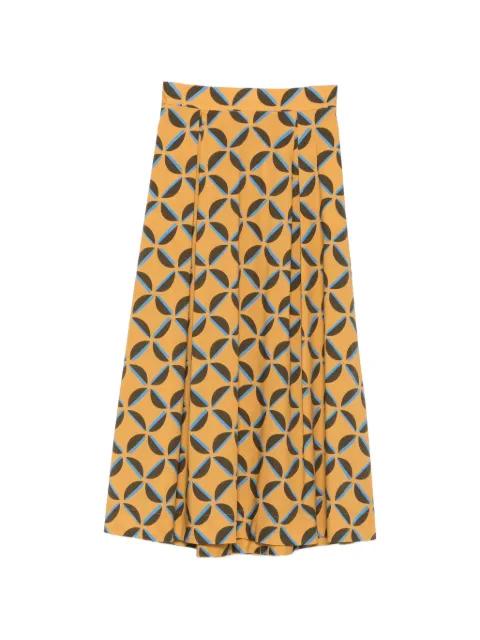 geometric-print pleated skirt by NIU
