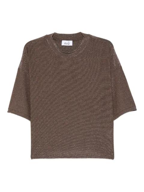 glitter-effect short-sleeve T-shirt by NIU