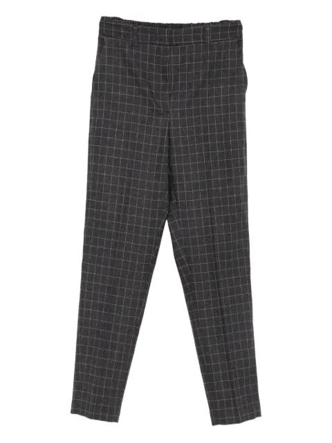 grid-pattern straight trousers by NIU