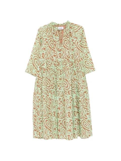 paisley-print tiered midi dress by NIU