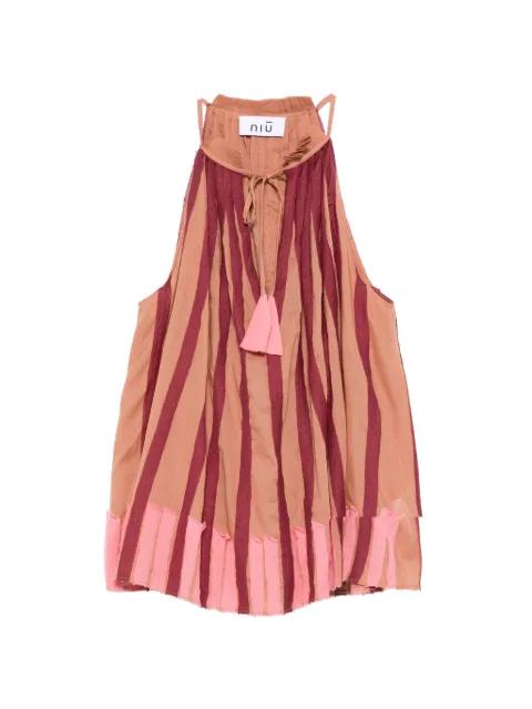 striped tassel blouse by NIU