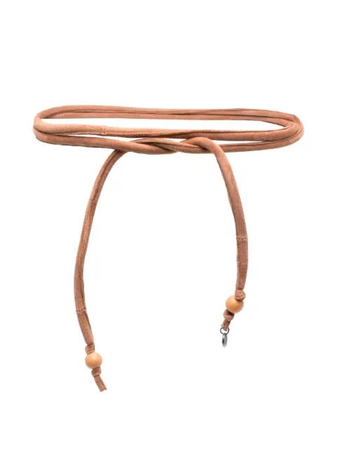 suede wood-bead belt by NIU
