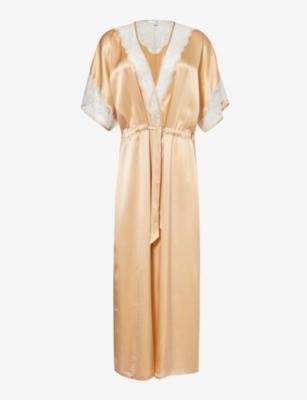 Agatha lace-trim silk robe by NK IMODE