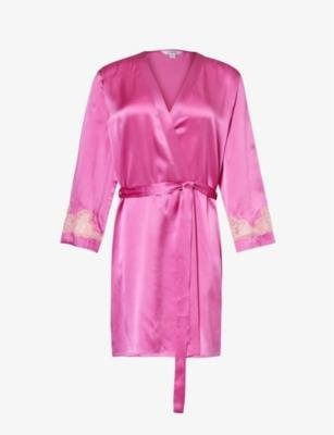 Morgan lace-trim silk robe by NK IMODE