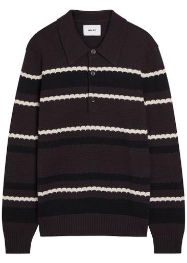 Alfie striped cotton polo jumper by NN07