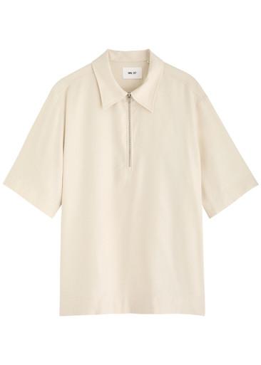 Bruno half-zip woven polo shirt by NN07