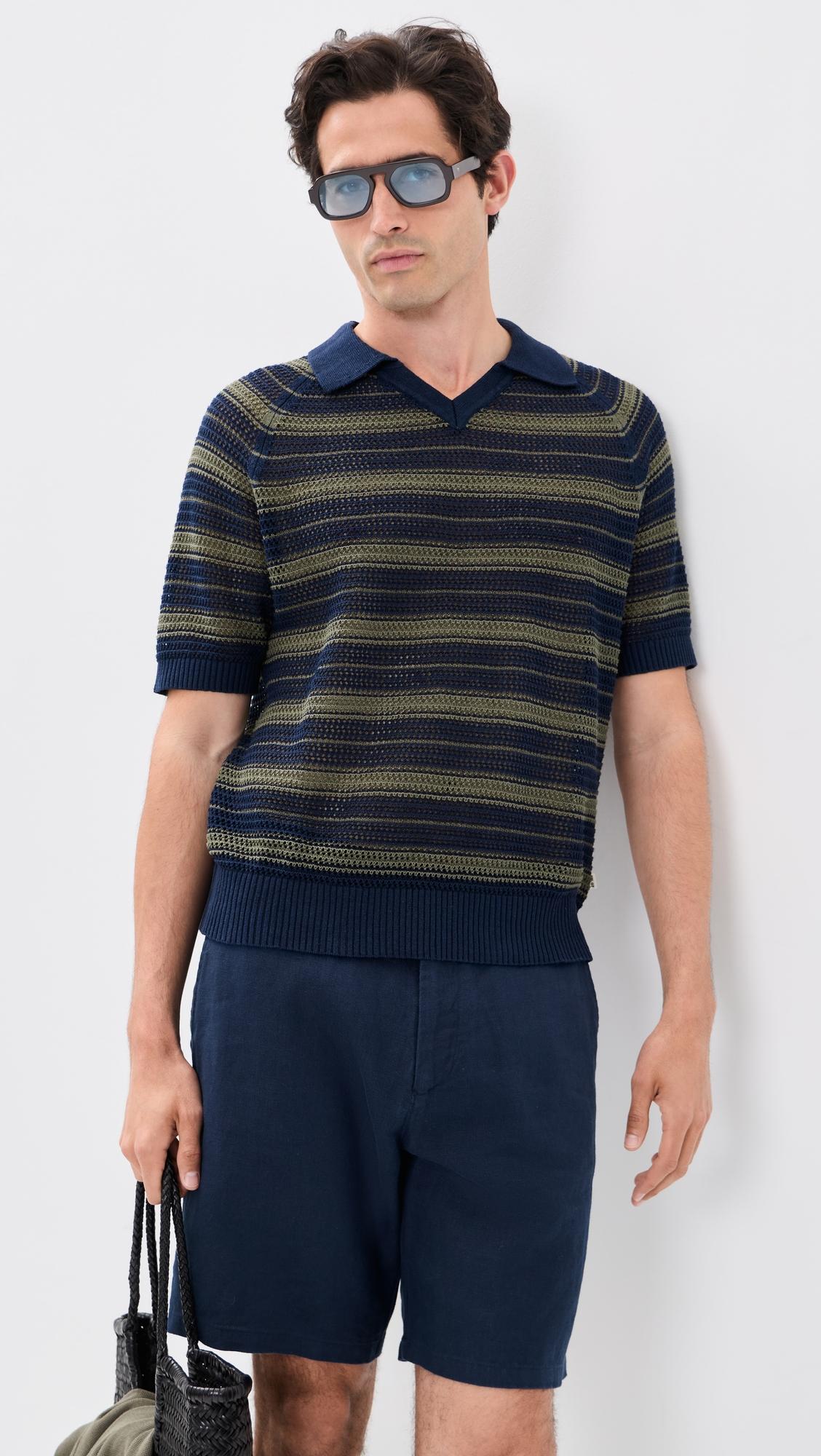 Cale Striped Knit Polo by NN07