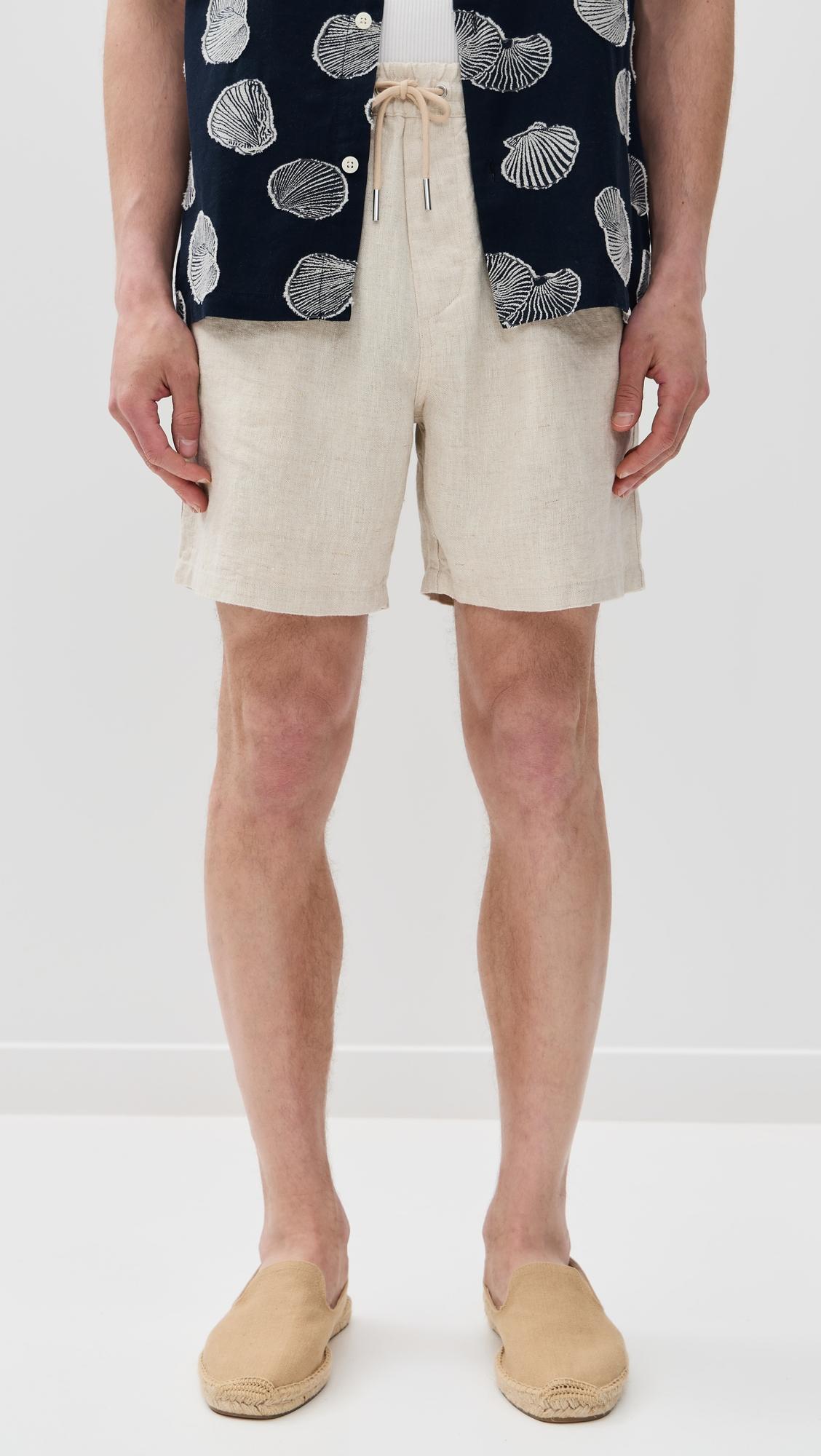 Gregor Drawstring Linen Shorts 6" by NN07