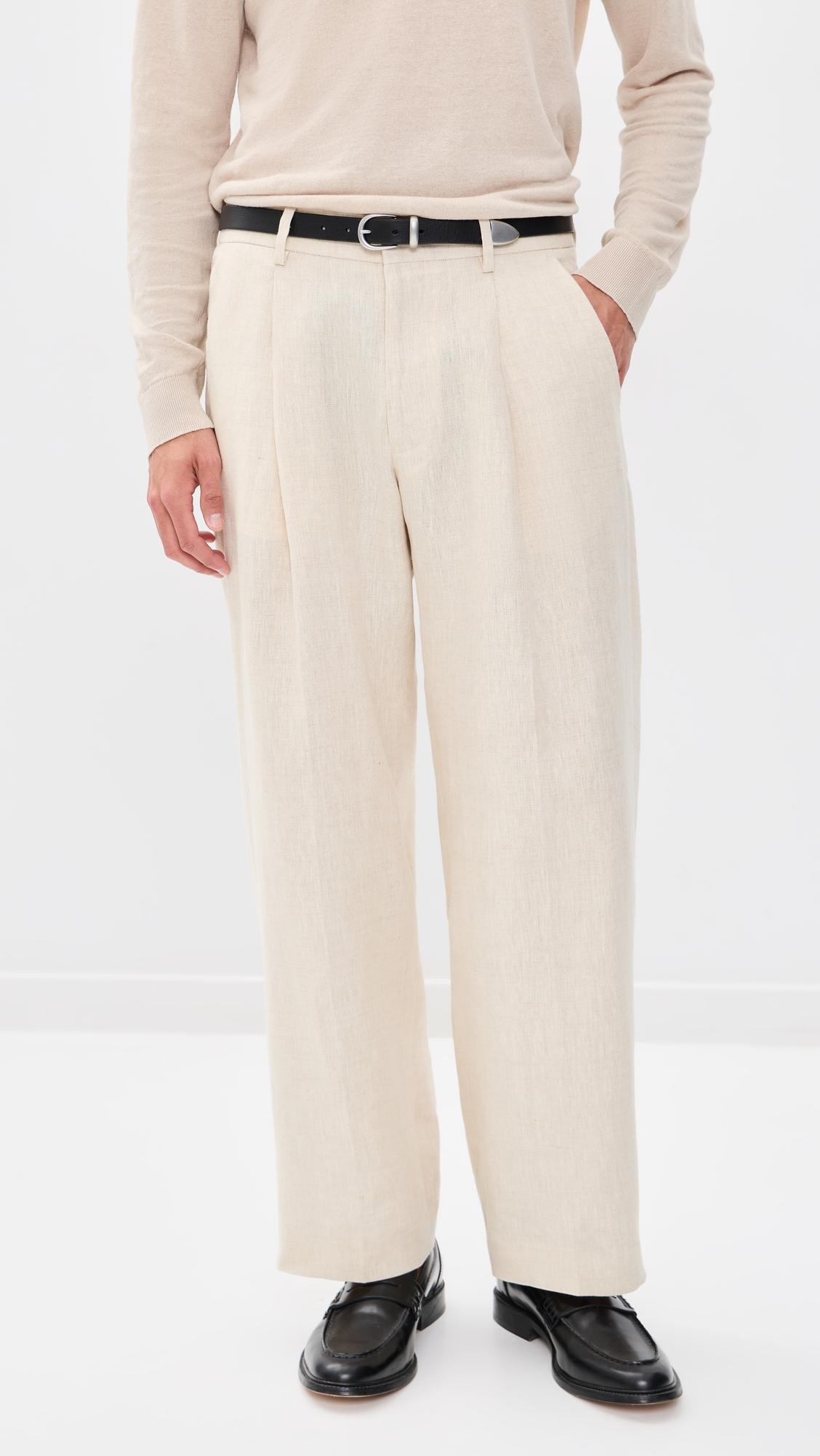 Kay Linen Relaxed Pleated Trousers 32" by NN07