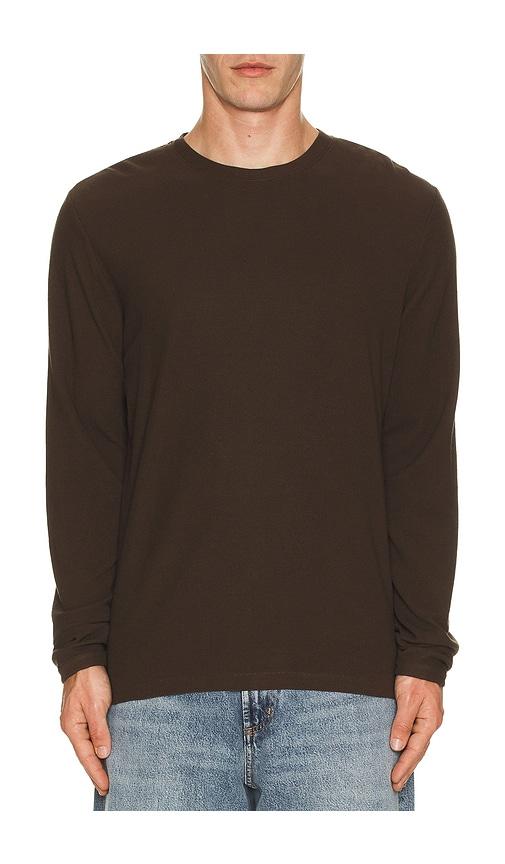 NN07 Clive Waffle Knit Tee in Brown by NN07