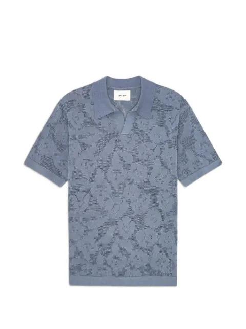 Ryan floral-jacquard pointelle-knit T-shirt by NN07