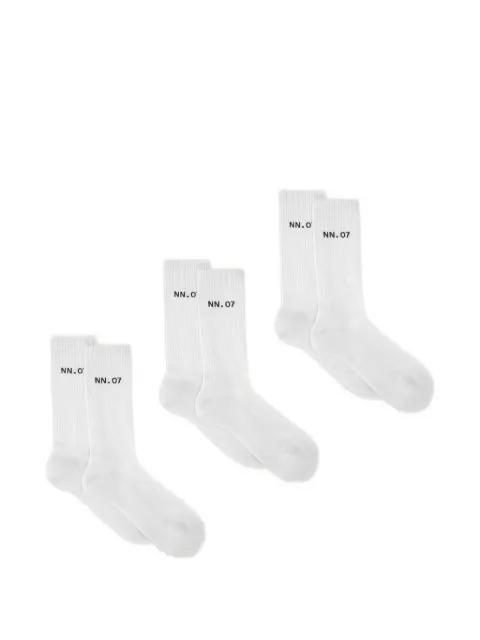 logo ribbed socks (pack of 3) by NN07