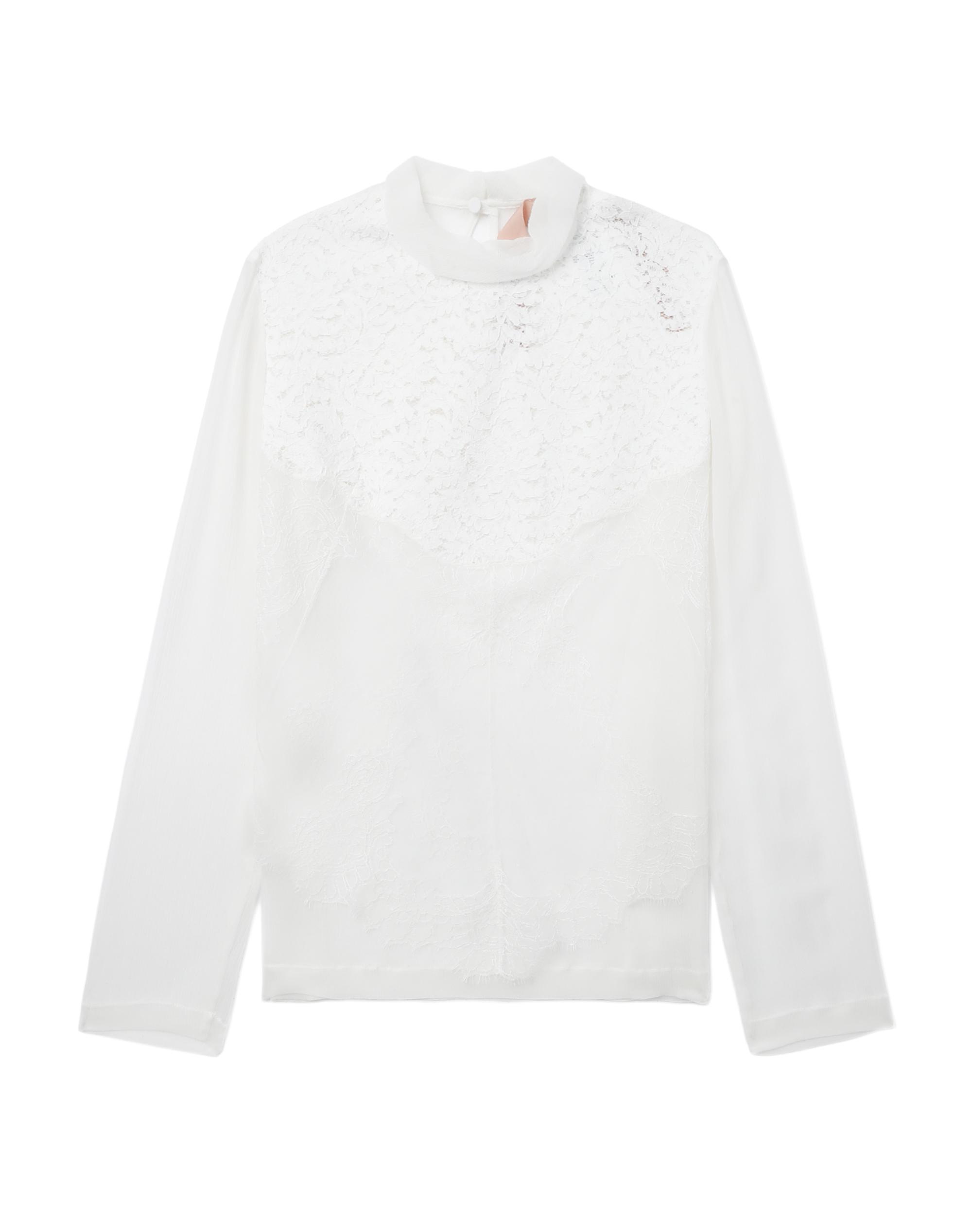 Floral-lace silk blouse by NO.21