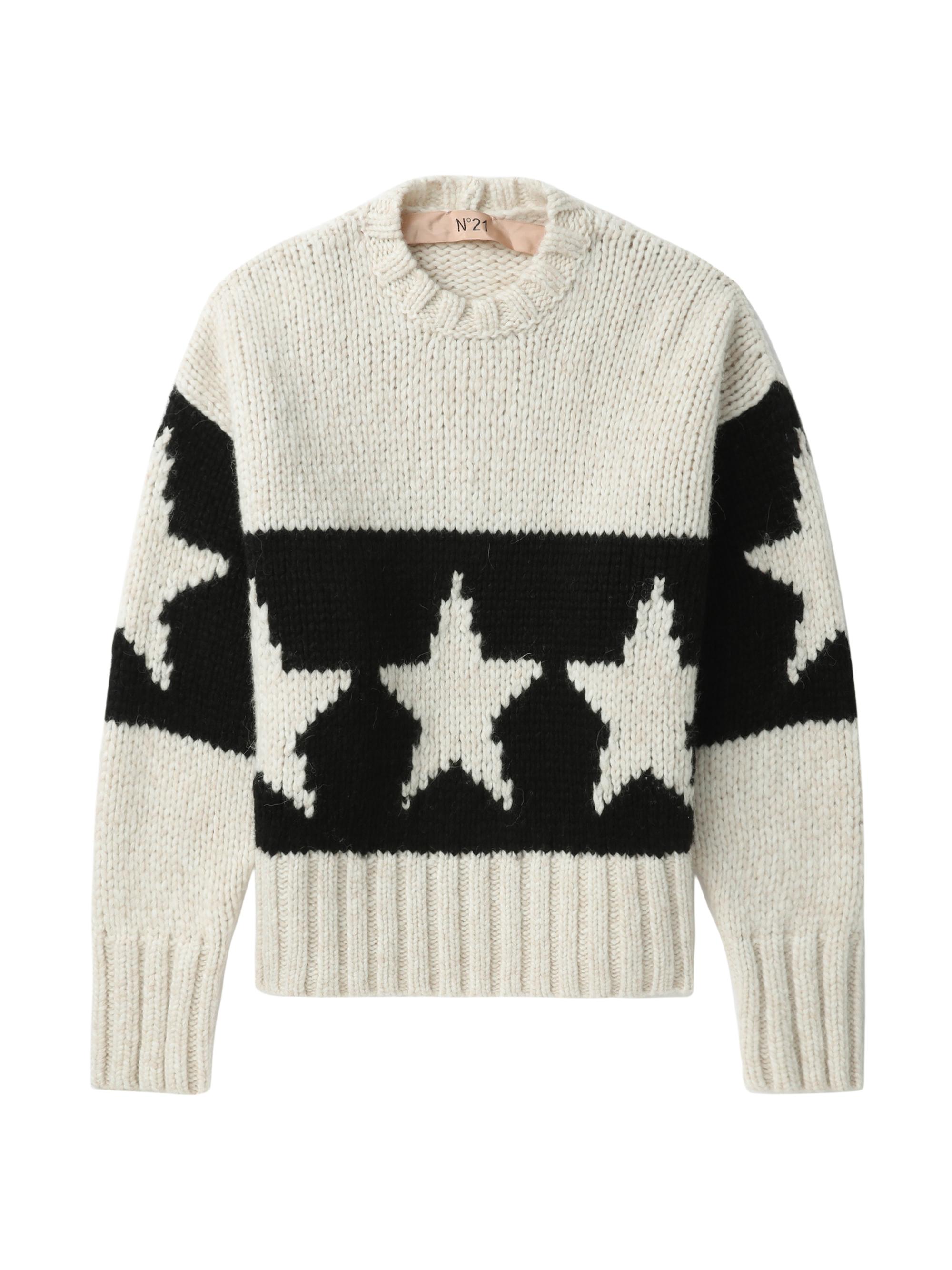 Stars stripe intarsia sweater by NO.21