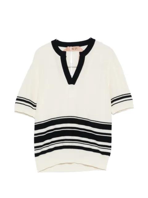 V-neck striped sweater by NO.21