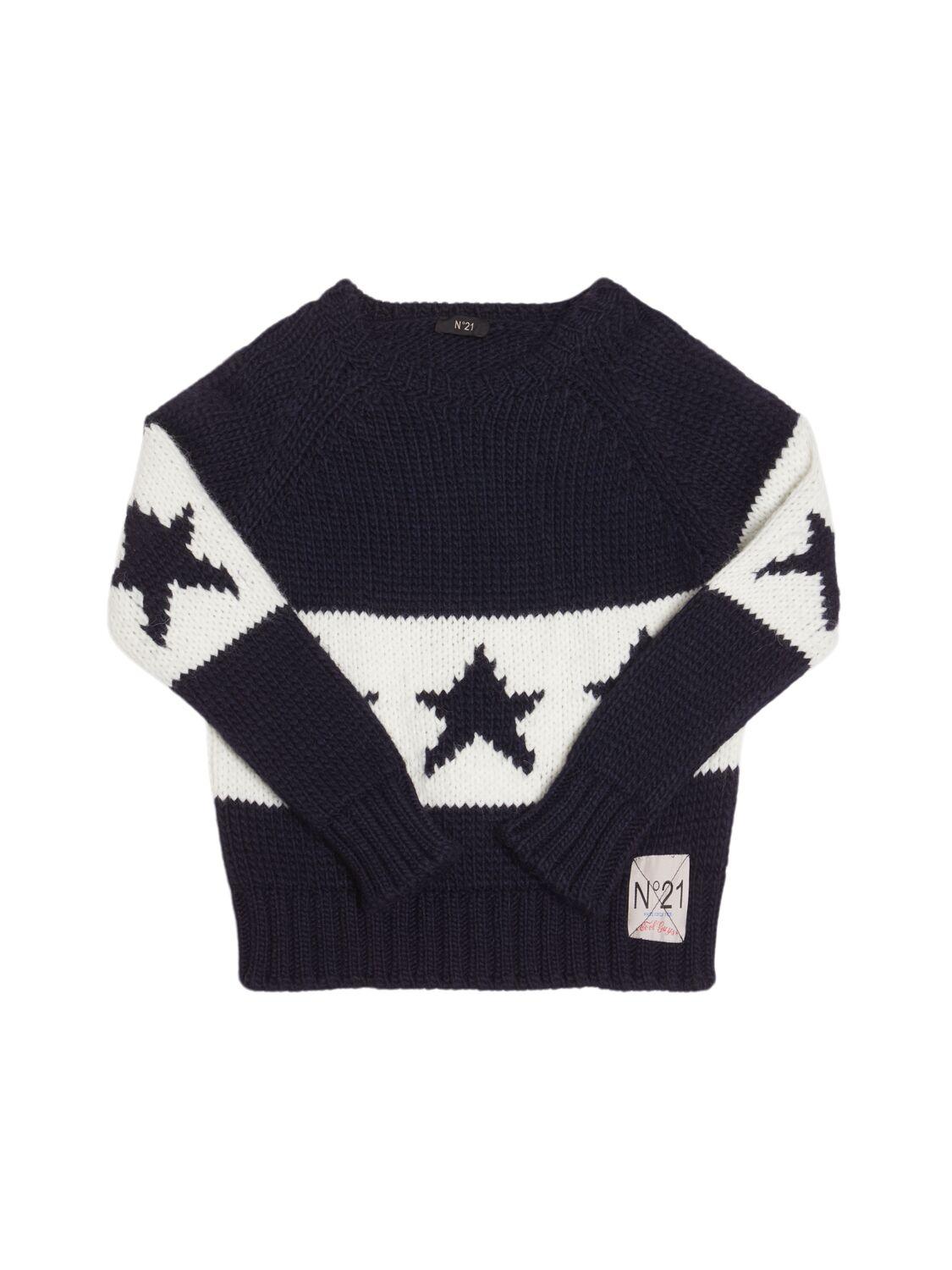 Wool Blend Knit Sweater by NO.21