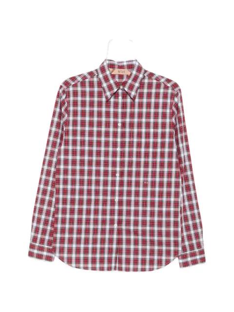 check-pattern button-down shirt by NO.21
