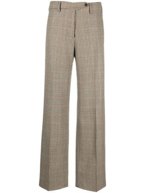 check-print wool trousers by NO.21
