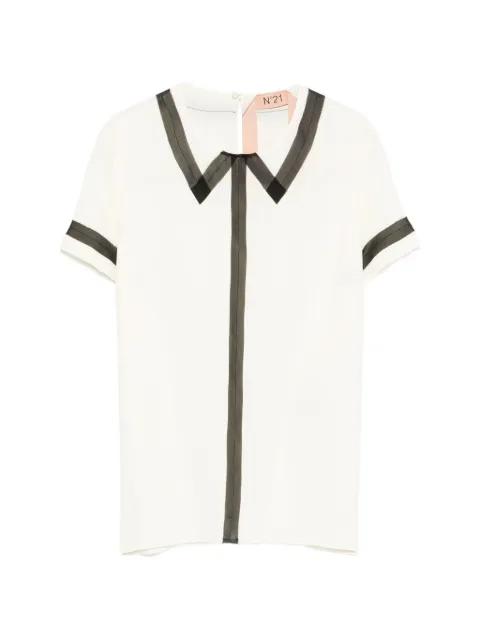 contrast-trim top by NO.21