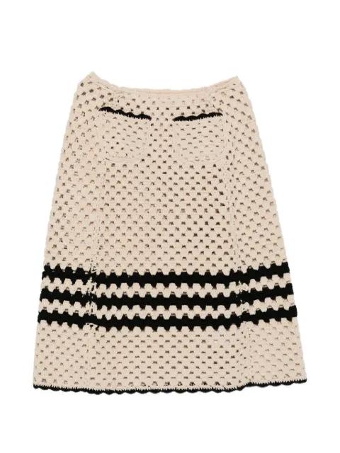 crochet striped midi skirt by NO.21