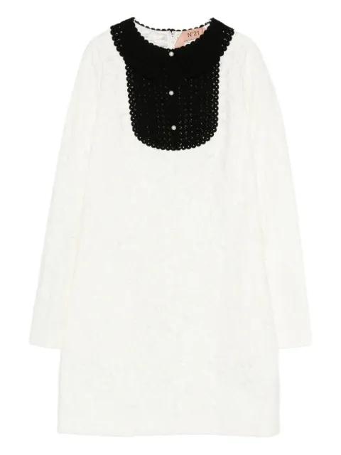 crochet-trimmed lace dress by NO.21