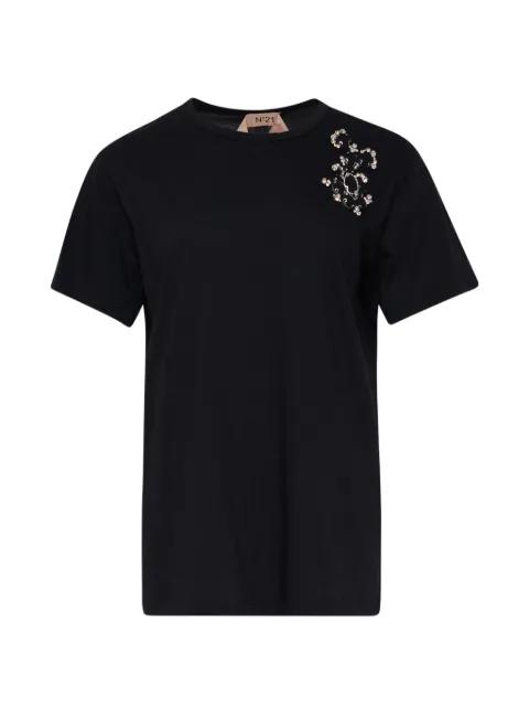 crystal-embellished T-shirt by NO.21