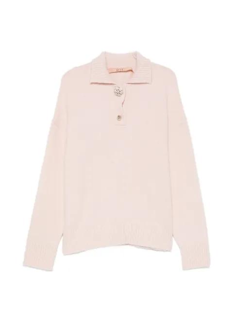 crystal-embellished spread-collar sweater by NO.21