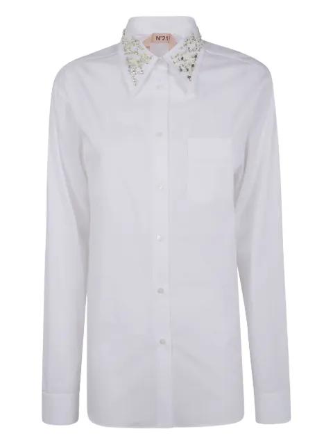 embellished-collar shirt by NO.21