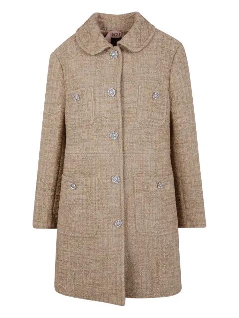 embellished tweed coat by NO.21