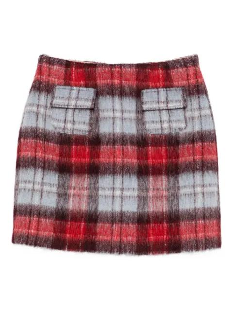 flap-pocket checked mini skirt by NO.21