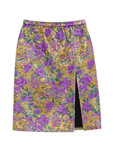 floral-print front-slit skirt by NO.21