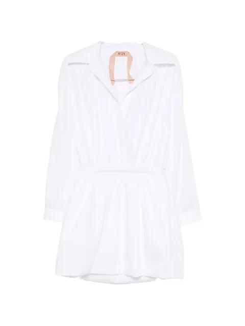gathered long-sleeve mini dress by NO.21
