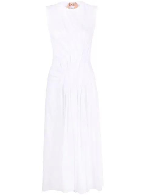 gathered waist sleeveless midi dress by NO.21