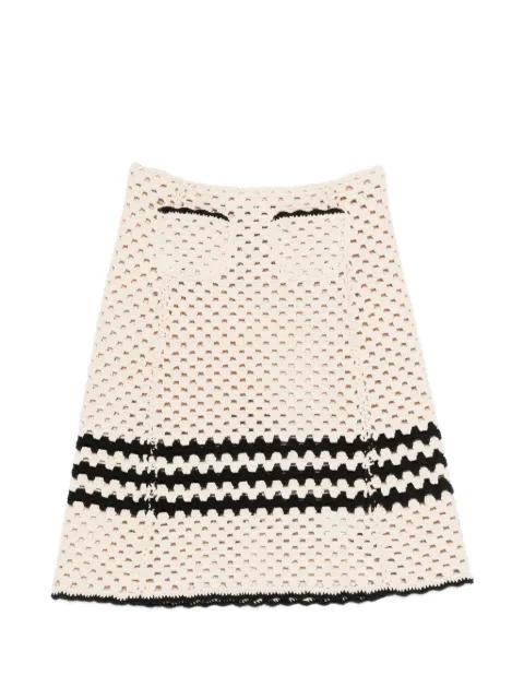 knitted-construction stripe-detail skirt by NO.21