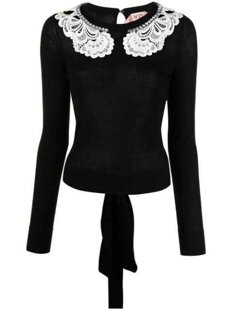 lace-collar jumper by NO.21