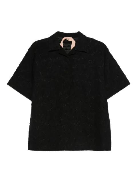lace-embellishment polo top by NO.21
