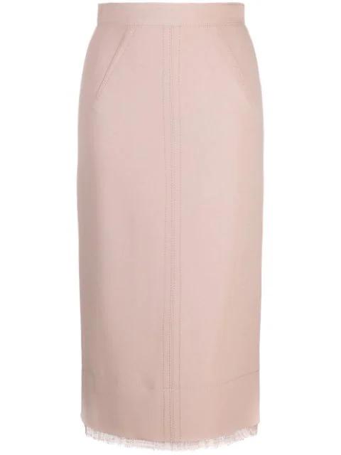 lace trim pencil skirt by NO.21