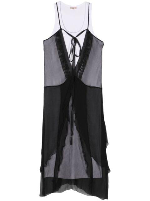 layered silk midi dress by NO.21