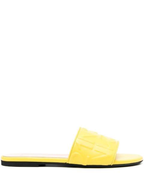 logo-embossed leather slides by NO.21