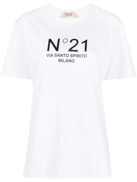 logo-print T-shirt by NO.21