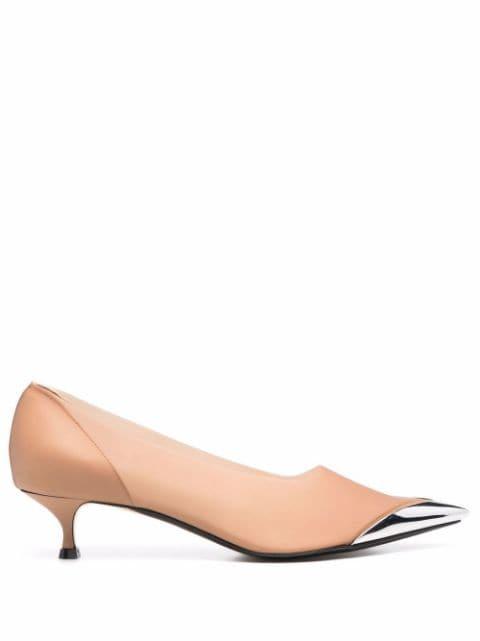 metal toe transparent pumps by NO.21