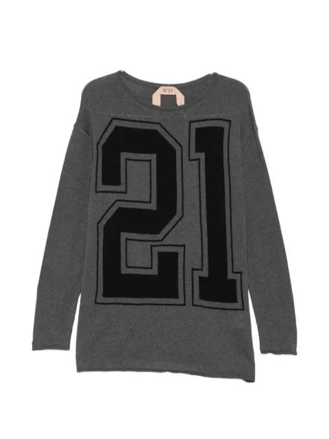 mini logo-print knitted dress by NO.21