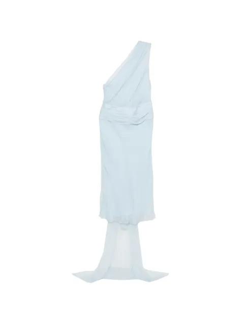 one-shoulder draped midi dress by NO.21