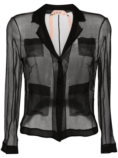 plissé silk blouse by NO.21