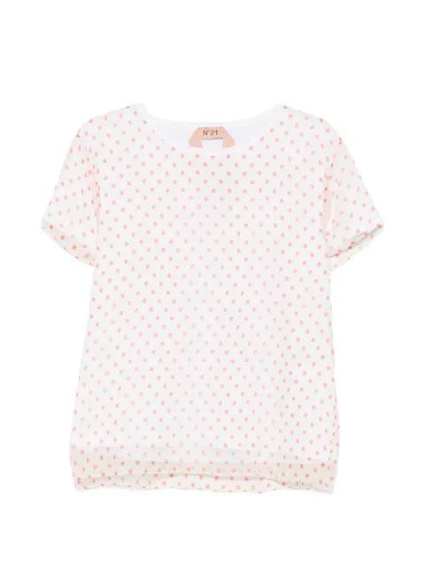 polka-dot sheer T-shirt by NO.21