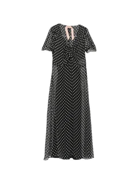 polka dot silk midi dress by NO.21